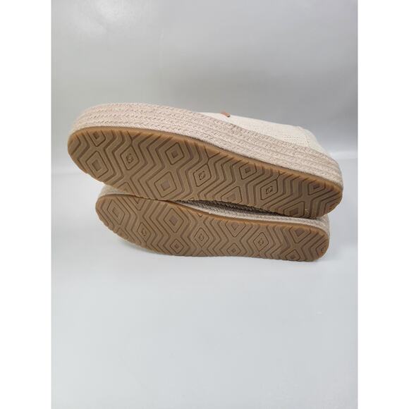 Women’s Tom’s Valencia Platform Espadrille Natural Undyed Metallic Linen Sz 11 - Picture 10 of 13